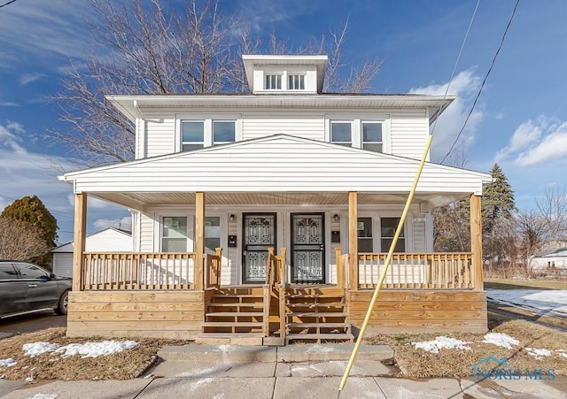 view of front of home with covered porch