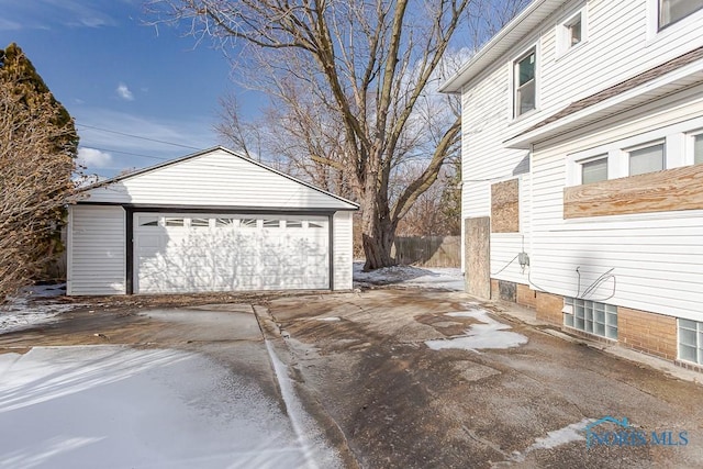 view of garage