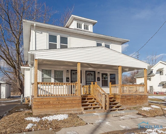 view of front of house with covered porch