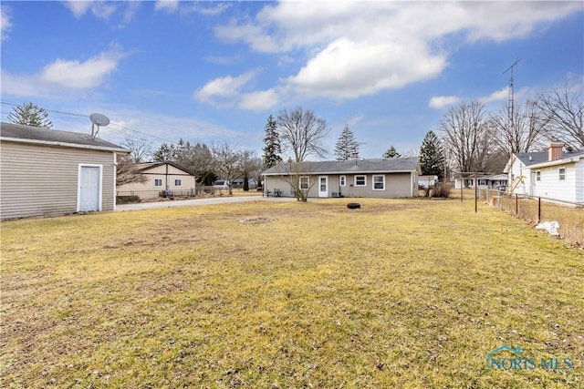 view of yard with fence