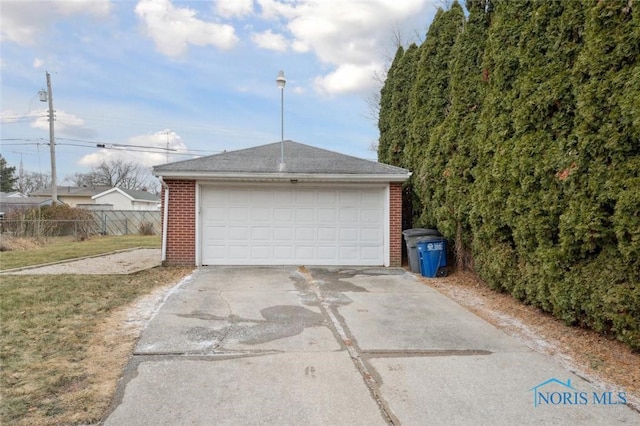 view of garage