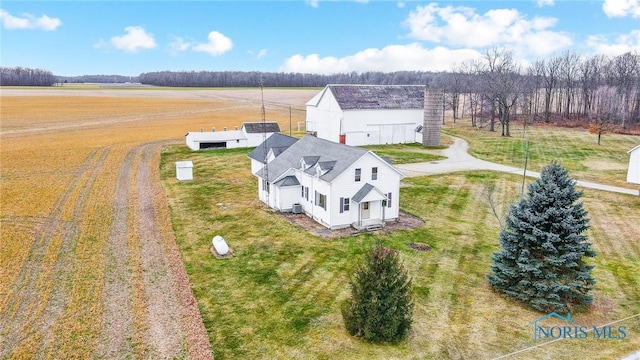 aerial view with a rural view