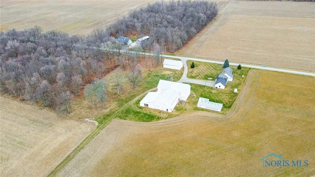 aerial view featuring a rural view