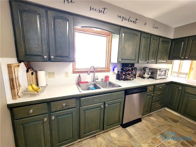 kitchen with dishwasher and sink