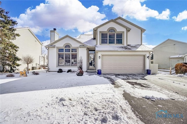 view of property with a garage