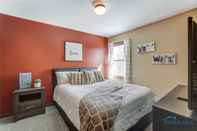 bedroom with carpet