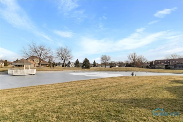 view of yard with a gazebo