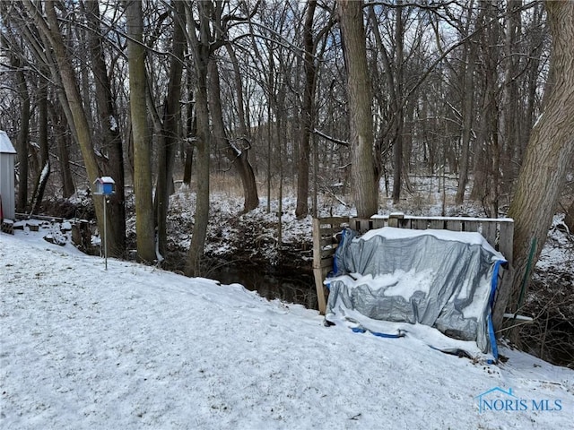 view of snowy yard