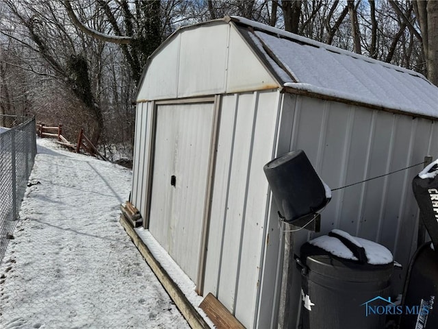 view of snow covered structure