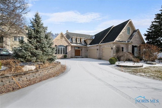 view of front of house with a garage