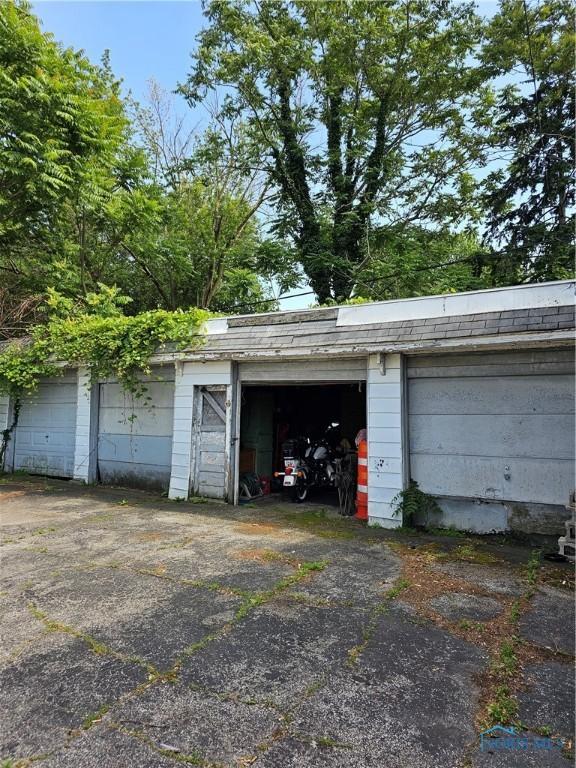 view of garage