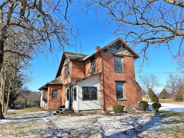 view of snowy exterior