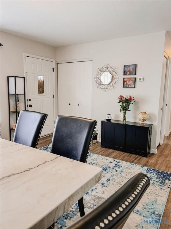 office area featuring light wood-type flooring