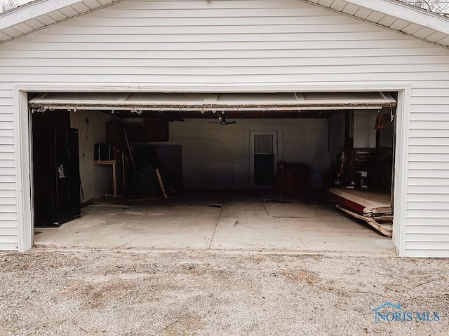 view of garage