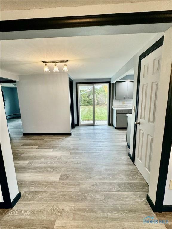 empty room featuring light hardwood / wood-style flooring