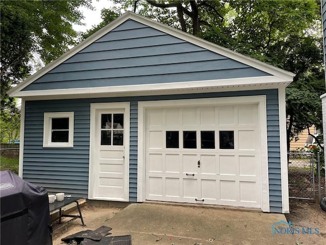 view of garage