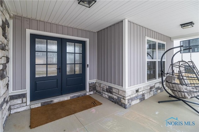 property entrance with french doors