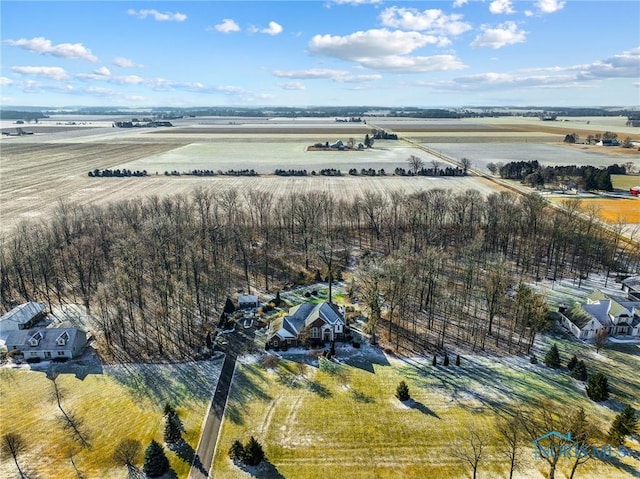 aerial view featuring a rural view