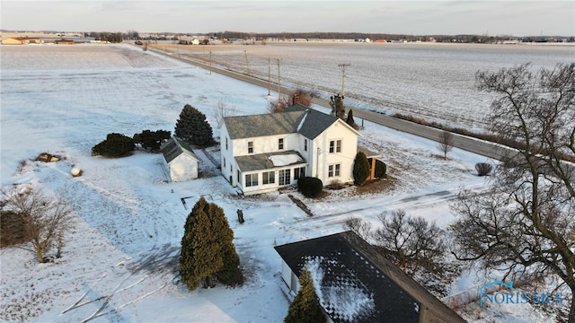 view of snowy aerial view