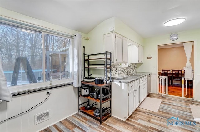 4811 Larkhaven Dr, Toledo, OH 43623 - kitchen featuring a sink, light wood-style flooring, and white cabinets