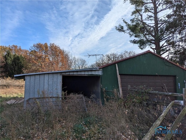 view of garage