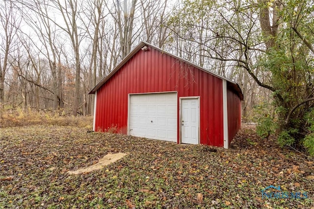 view of garage