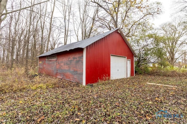 view of garage