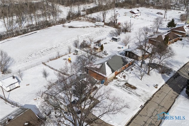 view of snowy aerial view