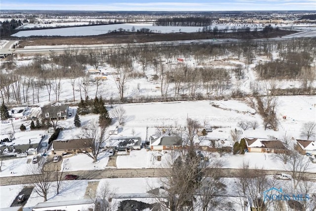 view of snowy aerial view