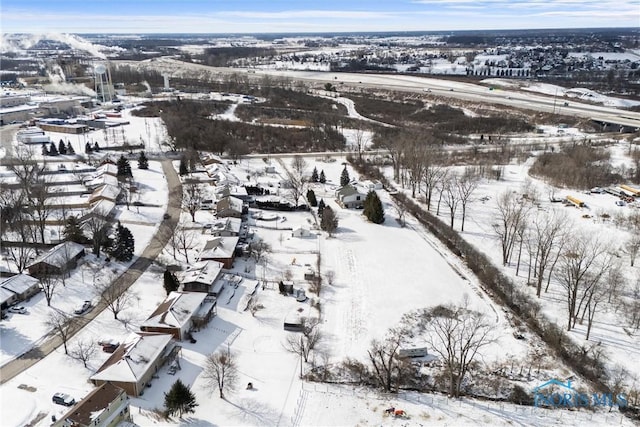 view of snowy aerial view