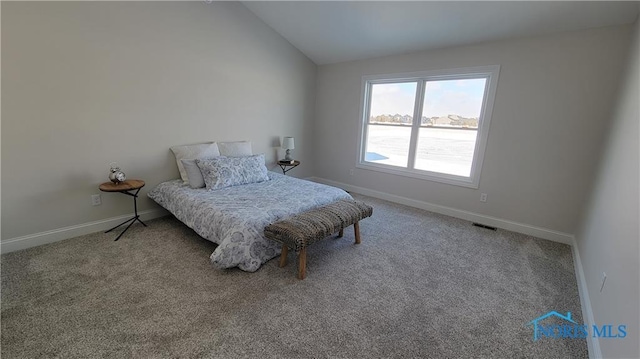 1244 Dublin Dr, Waterville, OH 43566 - carpeted bedroom featuring lofted ceiling and baseboards