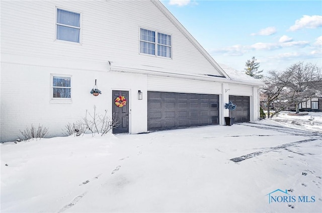 view of snow covered exterior