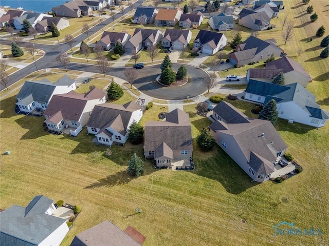 bird's eye view with a residential view