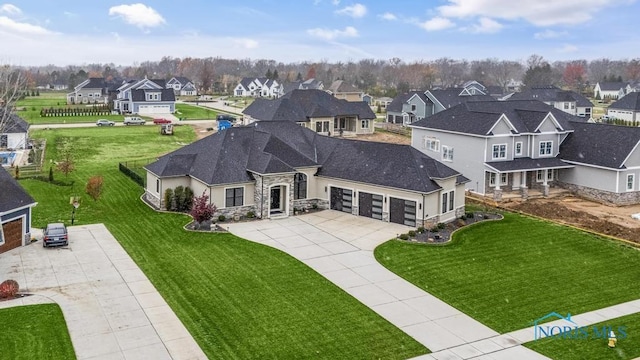 aerial view with a residential view