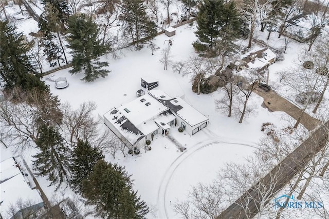 view of snowy aerial view