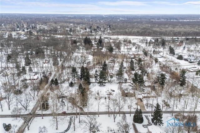 view of snowy aerial view