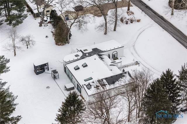 view of snowy aerial view