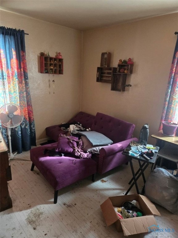 living area featuring light wood-type flooring