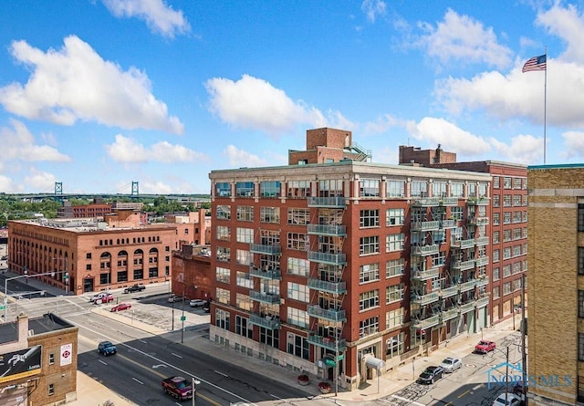 view of building exterior featuring a city view