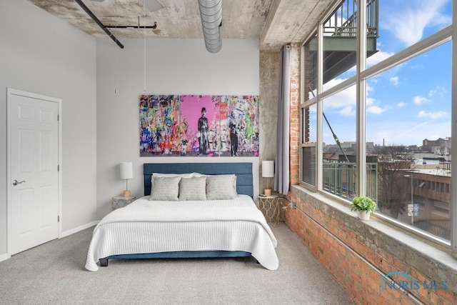 bedroom with carpet floors