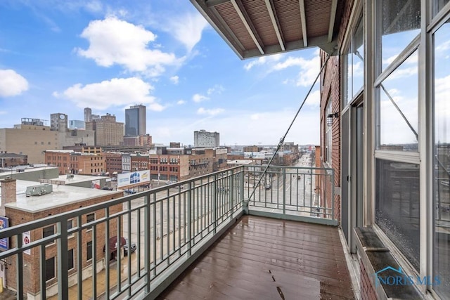 balcony featuring a view of city