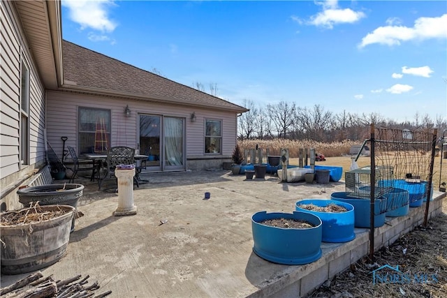 view of patio with a garden