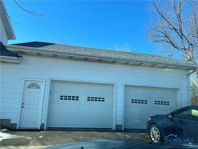 view of garage