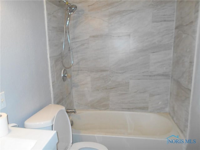 full bath featuring shower / tub combination and toilet