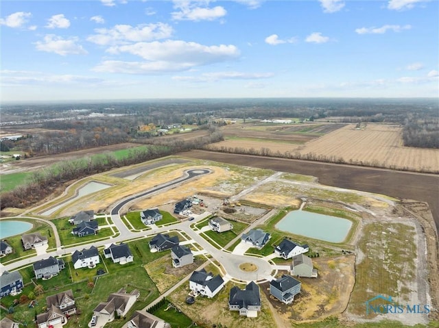 bird's eye view with a rural view