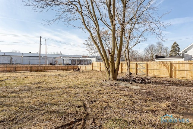 view of yard with fence