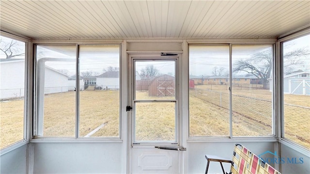 view of unfurnished sunroom