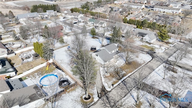 drone / aerial view with a residential view