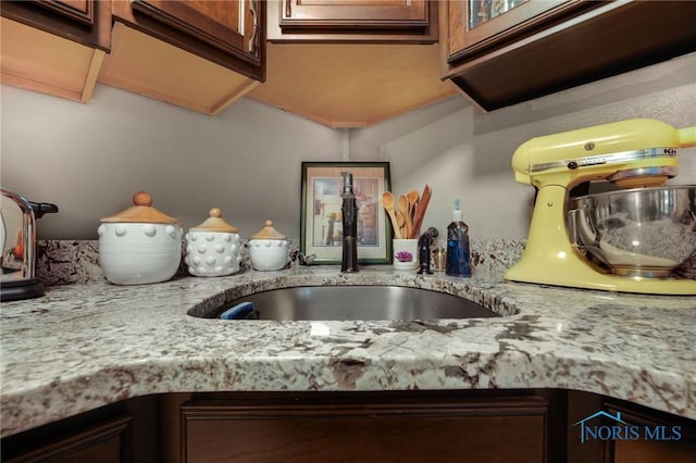 interior details with light stone countertops