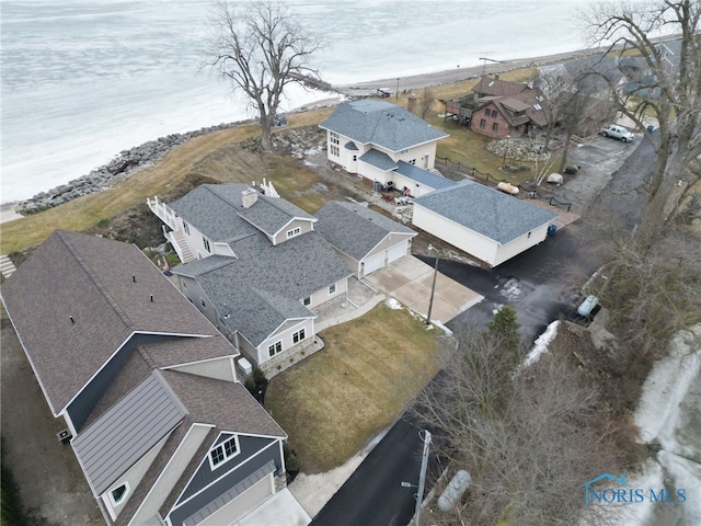 aerial view with a residential view